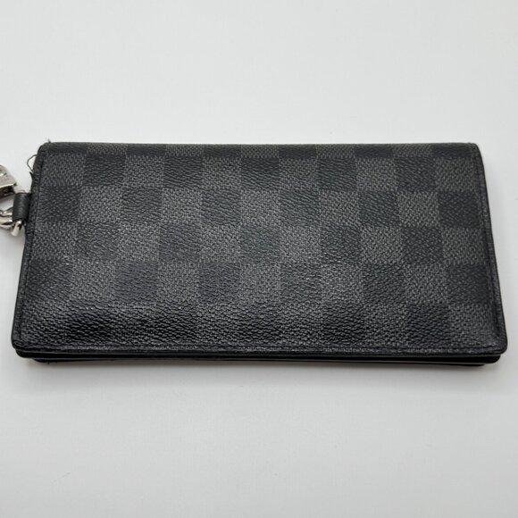Louis Vuitton Black Checkered Wallet with Silver Chain - Picture 6 of 16